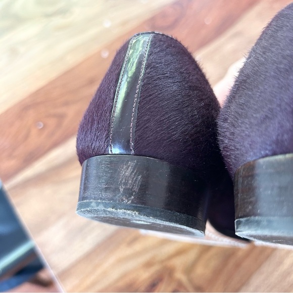 J Crew Biella calf hair leather maroon loafers - Picture 8 of 12